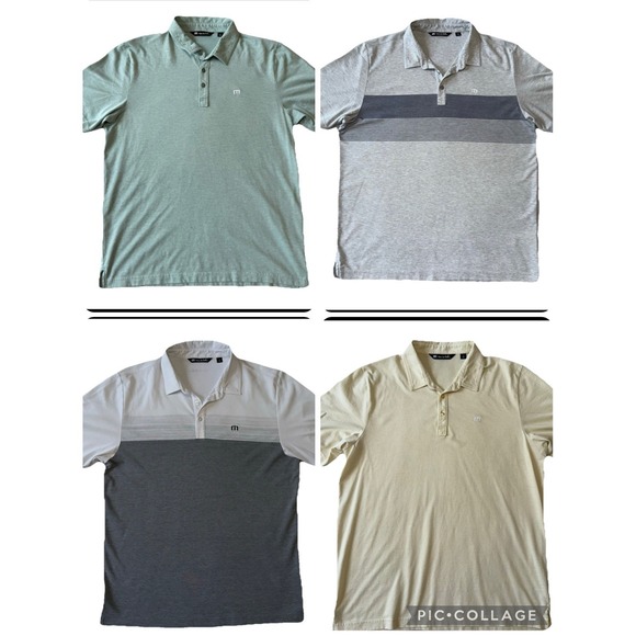 Travis Mathew Polo - LOT OF 4 -Blue, Gray, Yellow, Green Men's Size XL - Picture 1 of 7